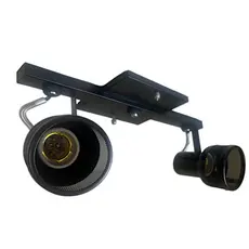 Spot Trilho Duplo Alumínio Preto – 2 Lâmpadas E27 Bivolt 110/220V