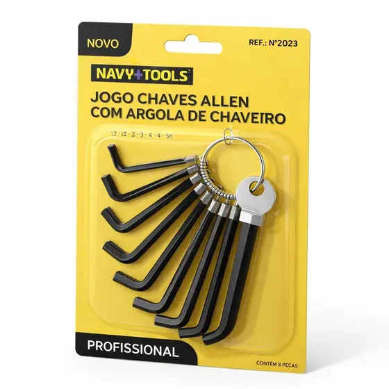 Jogo De Chave Allen 8 Peças Chaveiro