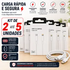 KIT De Cabos Lightning USB-C Turbo 20W 1 / 2 / 3 / 4 / 5 UN IPhone 7 8 11 12 13 14 1 Metro Reforçado Envio Imediato