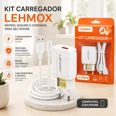 KIT Carregador Cabo e Fonte Turbo Para Celular iPhone USB Ligthning Homologado Anatel
