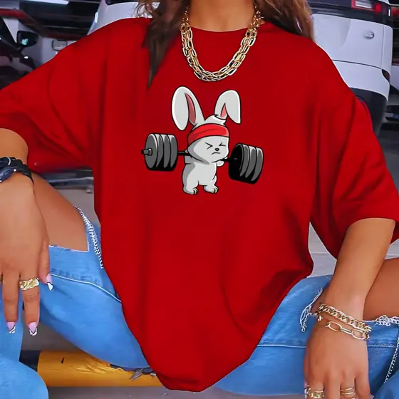 Blusa Feminina Tshirt 100% Algodão Blusinha Básica Coelho Academia Caminhada