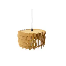 Lustre Desconstruído Teto Pendente Luminária Madri Mdf Cru