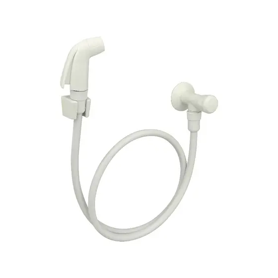 Ducha Higiênica Lavatório Completa Com Registro Mangueira e Suporte Banheiro Branco