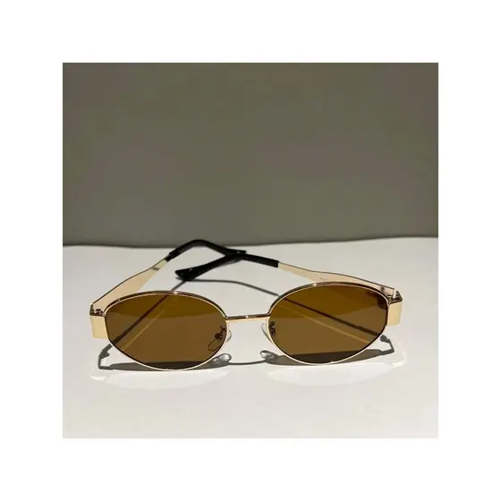 Óculos De Sol Feminino Metal Oval hipe Vintage verão proteção uv400 polarizado