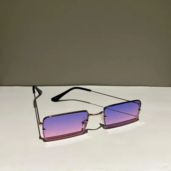 Óculos de Sol Feminino masculino Retangular menor Premium style Vintage Retrô Uv
