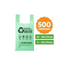 Sacola Prefeitura Plástica Mercado Verde 48x55cm Supermercado Reforçada Promoção 500 unidades