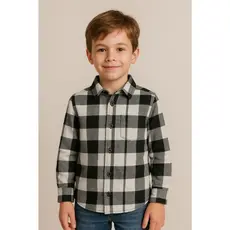 camisa xadrez infantil franelada manga longa unissex 1 ao 16