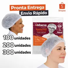 Touca TNT Descartável Branca Sanfonada – Uso Profissional | 300 Unidades
