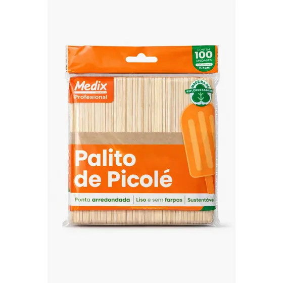 Palito de Madeira Ponta Redonda Para Sorvete e Picolé, escolha a quantidade