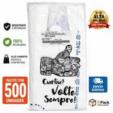 Sacola Plástica Volte Sempre 38x48 Sacola Virgem Reforçada alta resistência gratidão