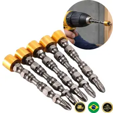 Bit Ponteira Magnética Philips PH2 65mm | Dupla Imantada com Limitador | Anti-Espanamento para Parafusadeira - 1, 5, 10