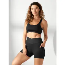 Conjunto Top Fitness Ampla Cobertura + Shorts Fitness com Cós Transpassado