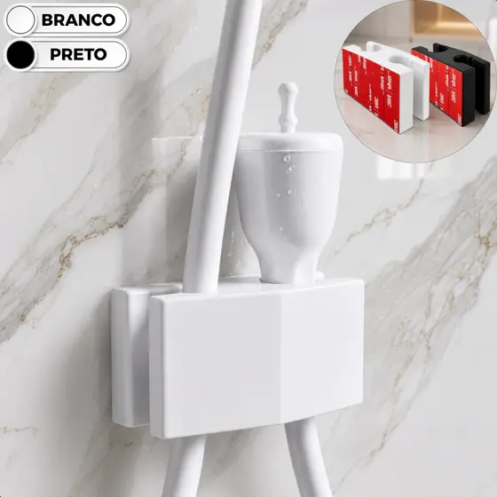 Suporte Encaixe Duplo Mangueirinha Chuveirinho Ducha Banheiro Fita Dupla Face 3m Universal