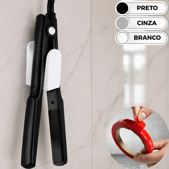 Suporte Porta Chapinha Parede Salão Banheiro Fita Dupla Face Fácil Instalação Gama Cp14 Sensi 4d
