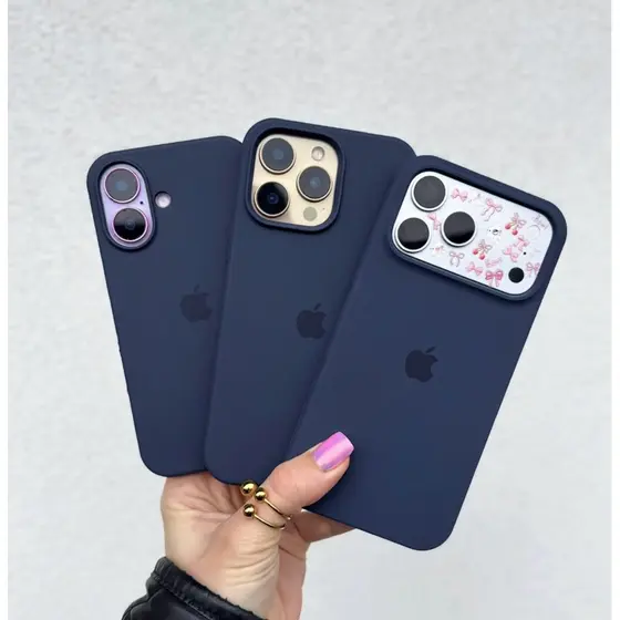 CAPINHA SILICONE AZUL MARINHO PREMIUM PARA IPHONE 11/12.13/14/15/17/16/17 pro max