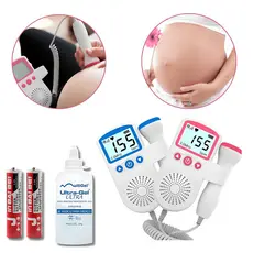 Kit Sonar Fetal Doppler Monitor Frequência Cardíaca + Gel + Pilha Batimento Bebe Ultrassom Medidor de batimentos