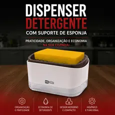 DISPENSER DE DETERGENTE COM SUPORTE PARA ESPONJA MBHOUSE