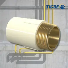Conector Macho CPVC Tigre Aquatherm 22mm x 3/4" Água Quente Hidráulica