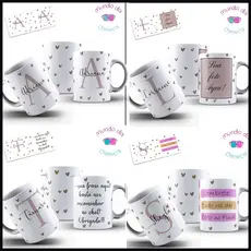Caneca Personalizada com Nome Inicial Frase ou Foto de Porcelana