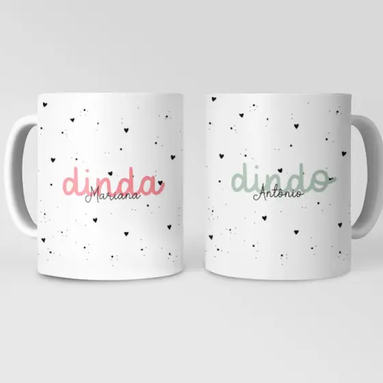 Canecas dindo e dinda batismo batizado dindos presente lembrança