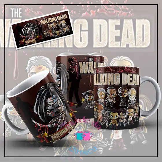 Caneca Personalizada The Walking Dead Todos os Personagens De Porcelana