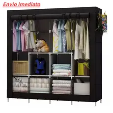 Guarda Roupa Dobrável Grande Armário Arara Organizador Multiuso Roupeiro Cabideiro Sapateira