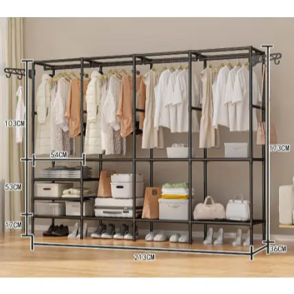 Roupeiro Arara Cabideiro Guarda Roupa Sapateira De Organizador Multiuso Armário Rack Prateleira TopCasa