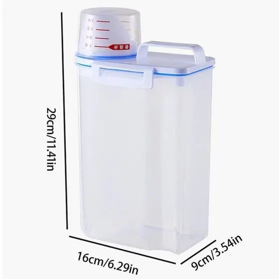 Pote Hermético 2.5L Com Copo Medidor Bico Dosador Cozinha Mantimentos Lavanderia Multiuso nice