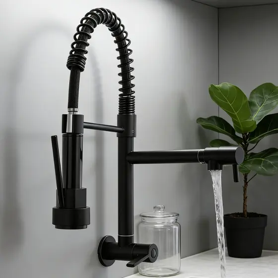Torneira De Cozinha Gourmet Alça Com Extensor De Spray Tubo De Flexível Superior Para Ajuste Topcasa