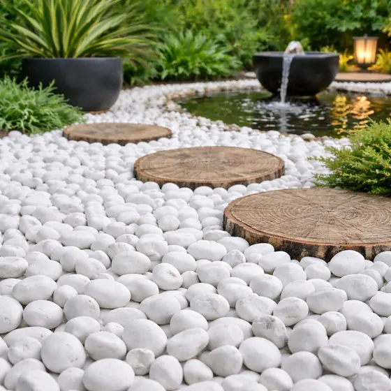 Seixo Branco Dolomita 2kg N1/N2 Pedra Decorativa Jardim Vasos Paisagismo