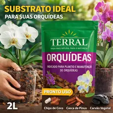 Substrato Para Orquídeas 2L Terral | Mix Natural Pronto Uso p/ Plantio e Manutenção