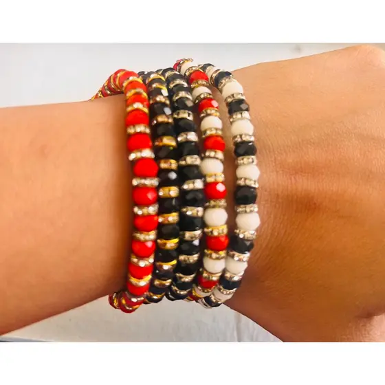 Kit 5 pulseiras em Cristal Luxo
