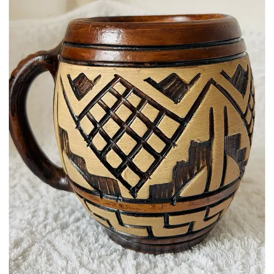 Canecão de Barro Marajoara Luxuosa, caneca artesanal