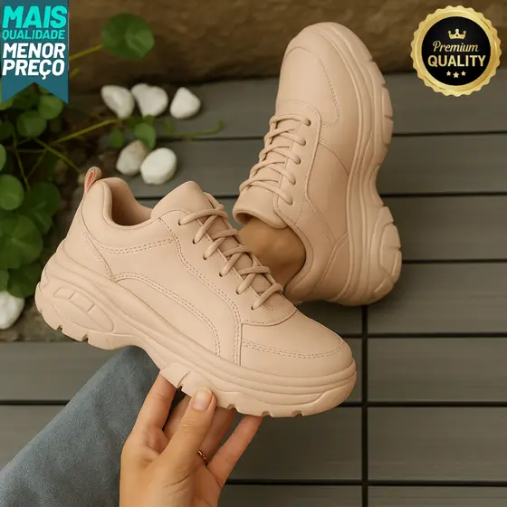 Tênis Plataforma Feminino Buffalo Casual Conforto Para Dia a Dia