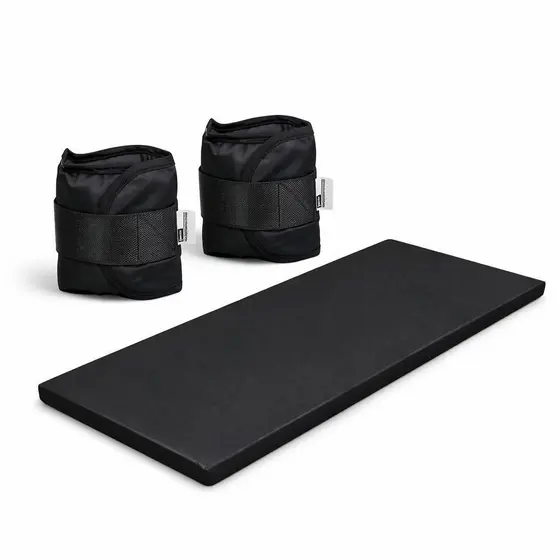 Kit Fitness Caneleira de Peso par 1 kg preto Ajustável + Colchonete PRETO  Academia 90x40x3cm Confortável e Resistente d