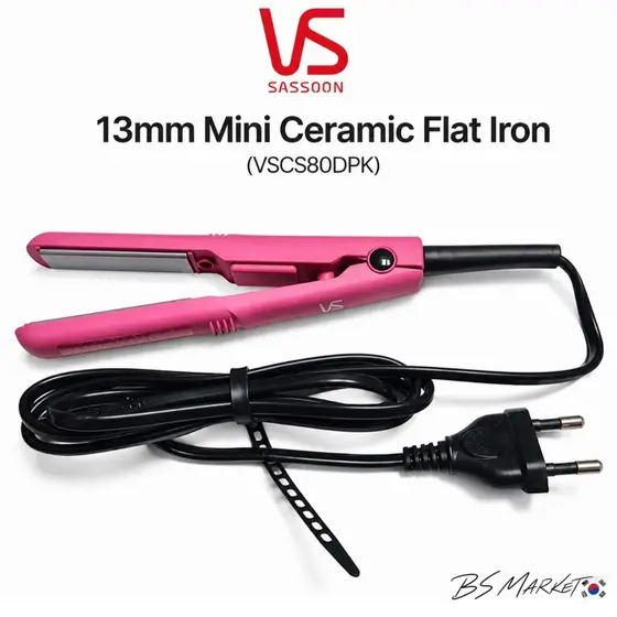 Vidal Sassoon VSCS80DPK 13mm Mini Ferro Plano Cerâmico 13mm Alisador De Cabelo Para Viagem 155 ° C Portátil