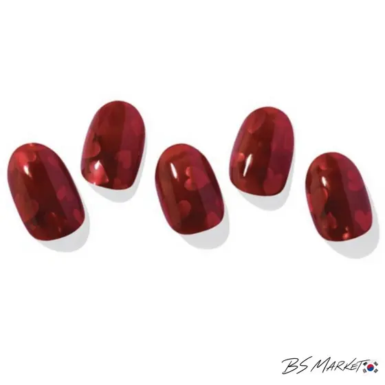 OHORA N Heart Jelly Semi Curado Gel Tiras De Unhas Xarope Vermelho Coração Glitter 30pcs