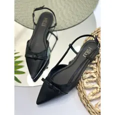 Sapatilha Feminina Slingback Milli Bico Fino Com Laço Moderna Casual