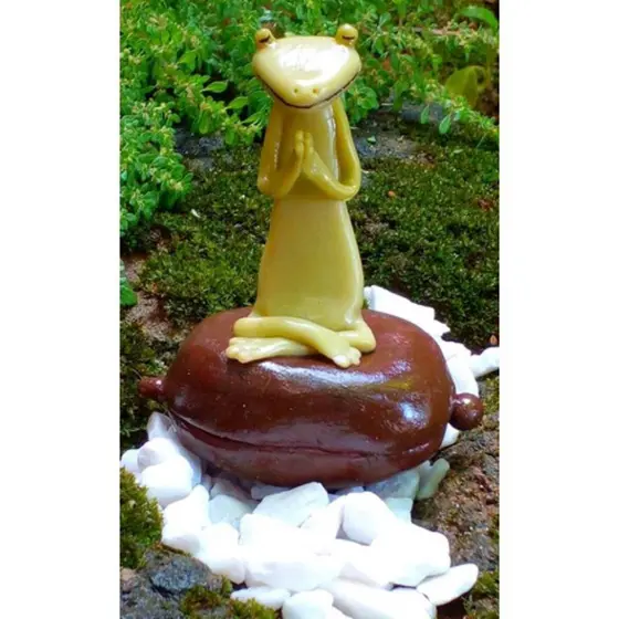Mini sapo meditando sapo zen estatuetas de suprimentos de jardim de fadas terrário criativo frog meditação