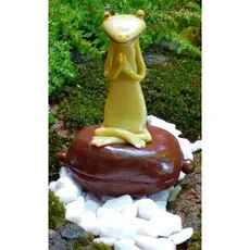 Mini sapo meditando sapo zen estatuetas de suprimentos de jardim de fadas terrário criativo frog meditação