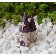 Miniatura de igrejinha estilo vitoriano miniaturas de jardim decoração de terrário cenários de filmes miniatura paisagem