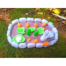 Mini horta plantação de cenouras com coelhinho legumes miniaturas decoração plantação decoração de jardim terrário