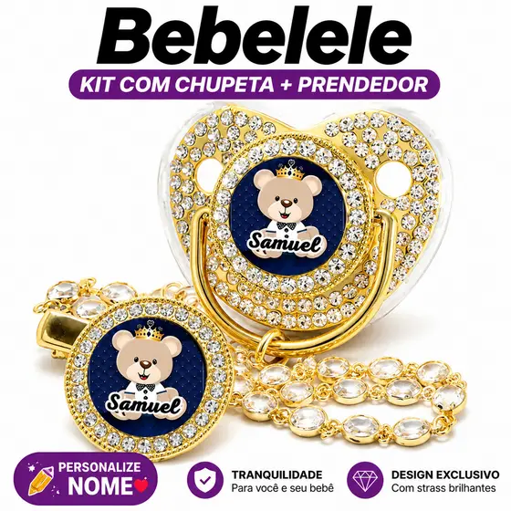 Chupeta de bebê, personalizada com nome/foto, inclui prendedor de chupeta e corrente%A2025