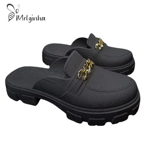Sapato Mule Mocassim Feminino Tratorado Confortável Estiloso