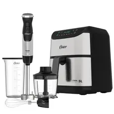 Kit Mixer Power 3 em 1 e Fritadeira Inox Digital 5L Oster