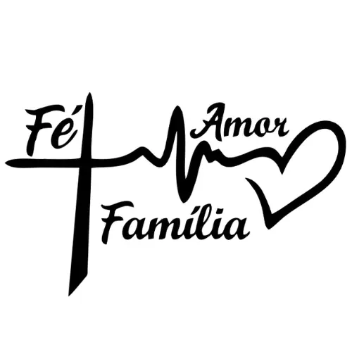 desivo Fé Amor Família (25x15cm) - Sticker Carro Moto Mensagem Positiva Decorativo