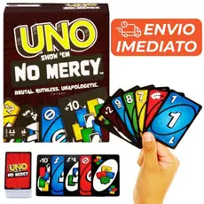 UNO No Mercy Jogo de Cartas, Diversão Para a Família com Novas Regras e 168 Cartas Exclusivas