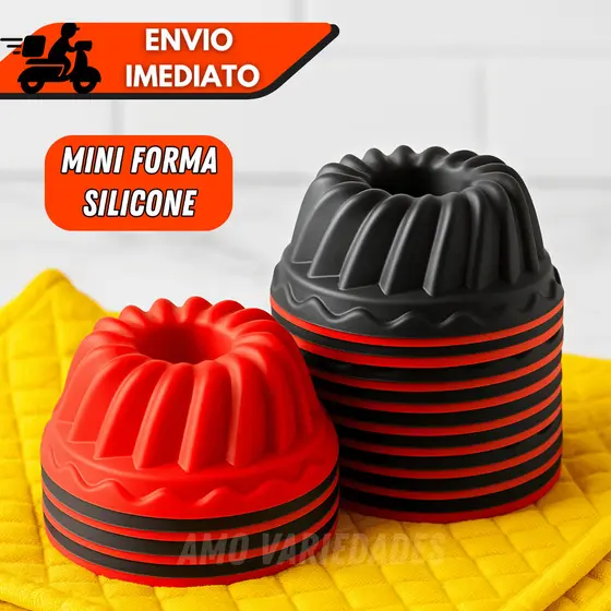 Kit 12/24/36 Unidades Forma de Silicone Antiaderente Cupcake Muffin Mini Bolo