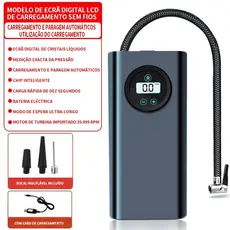 Mini Compressor de Ar Portátil Recarregável Digital USB Calibrador de Pneu Profission para Carro