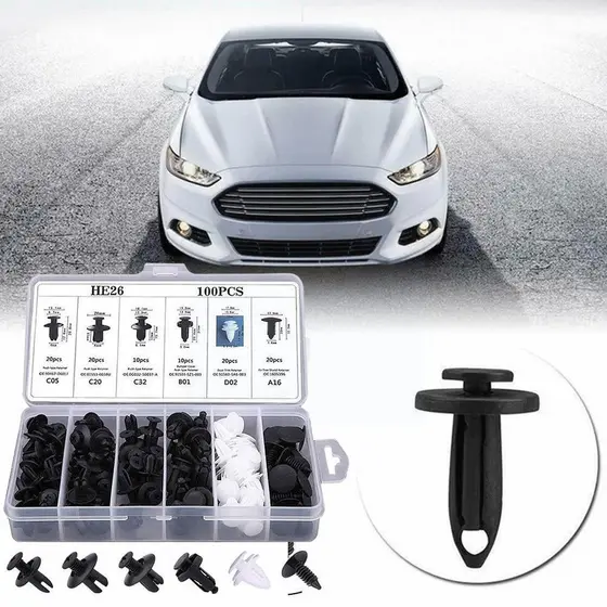 100 Pcs auto fastener Clipe Mista Corpo Do Carro push Pino Retentor rivet stops Guarnição Da Porta Painel kit